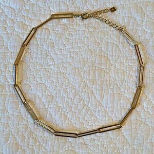 BANANA REPUBLIC PAPERCLIP CHAIN NECKLACE Gold New